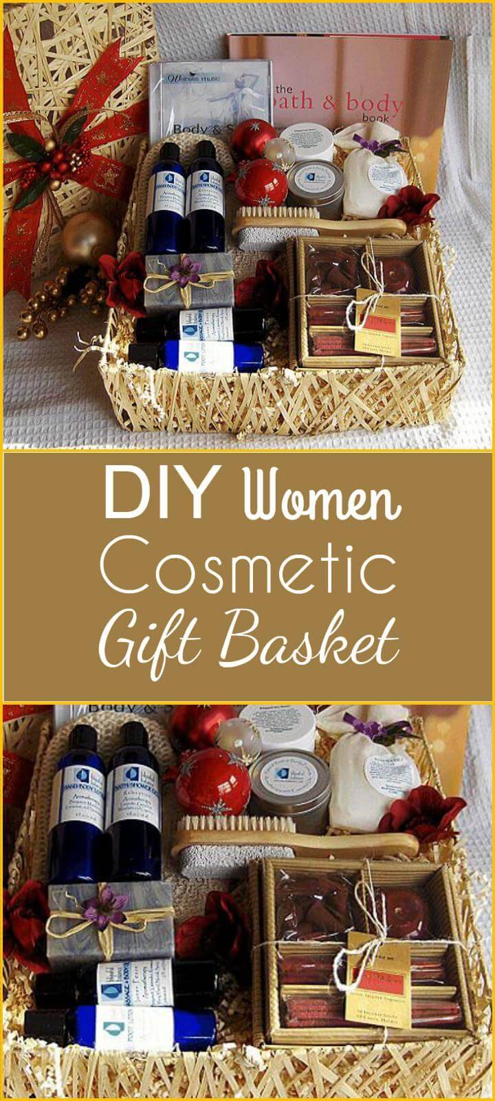 DIY women cosmetic gift basket